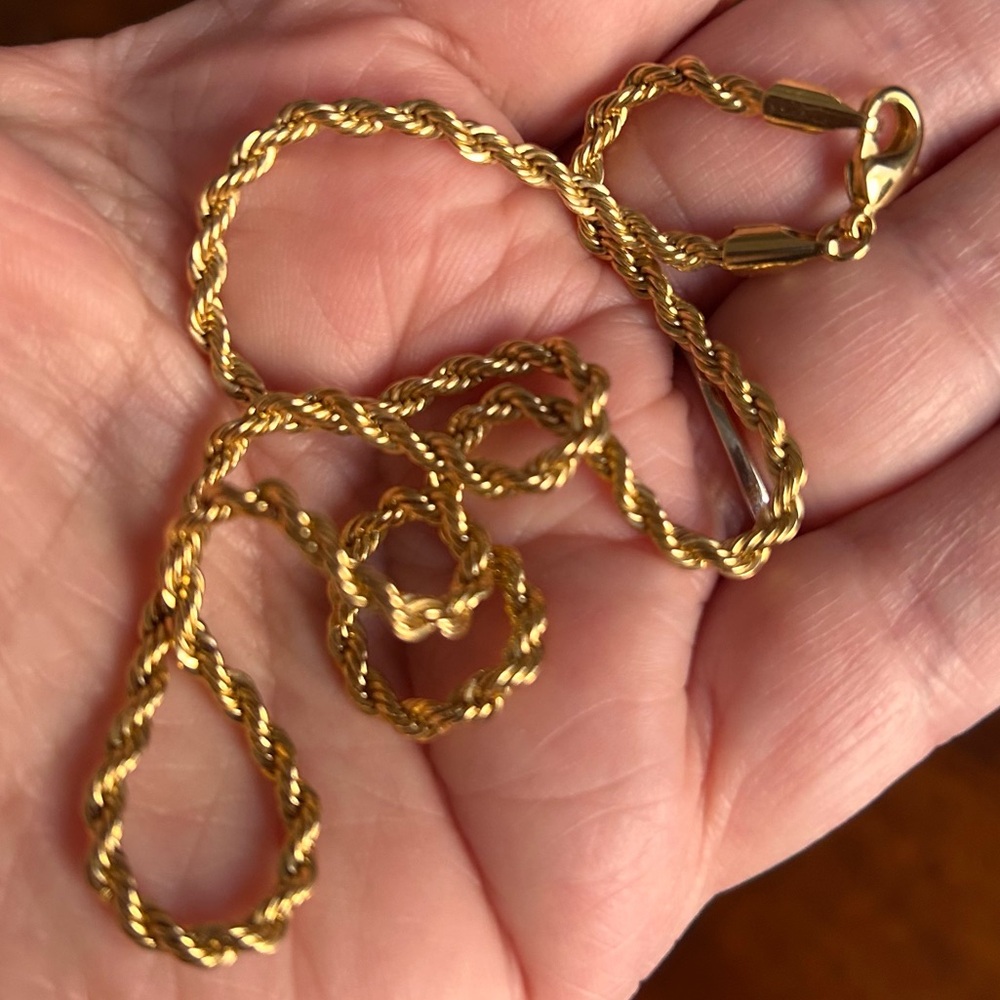 New Elegant Gold Plated Rope Link Chain Necklace